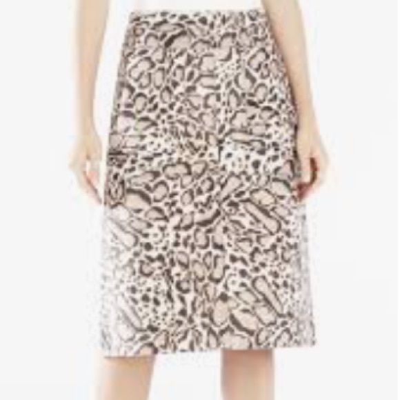 BCBG Margaux ocelot print midi skirt - Picture 2 of 7